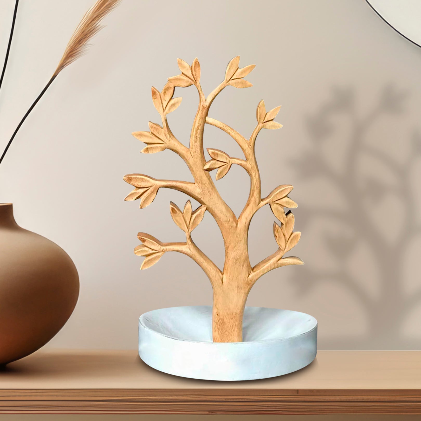Timber Grace –  Handmade Solid Wood Jewelry Tree Organizer Stand