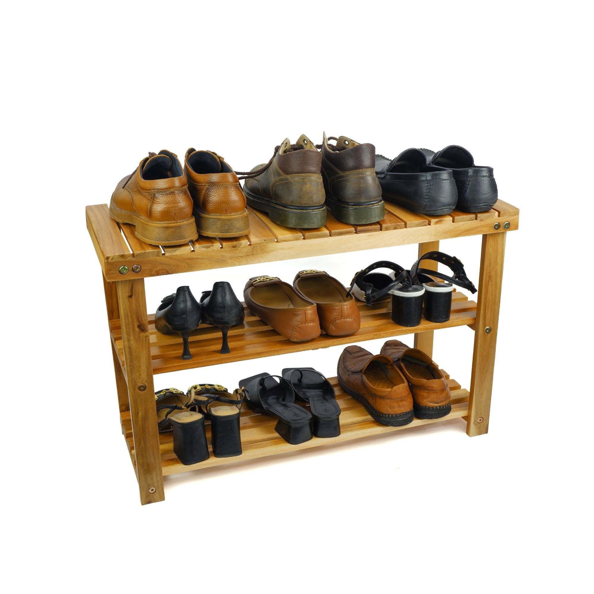 Acacia Wood Shoe Rack Bench