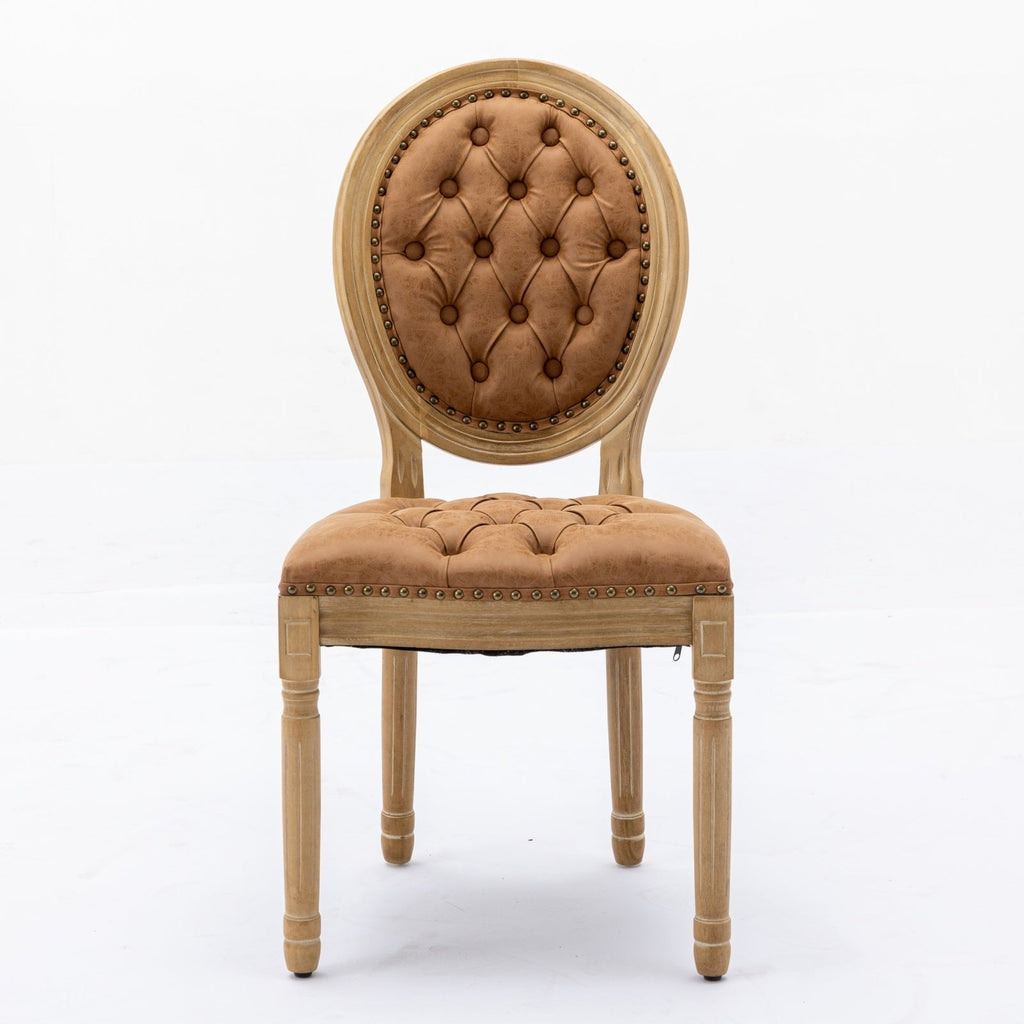 Set of 2 French Style Solid Wood Dining Chairs