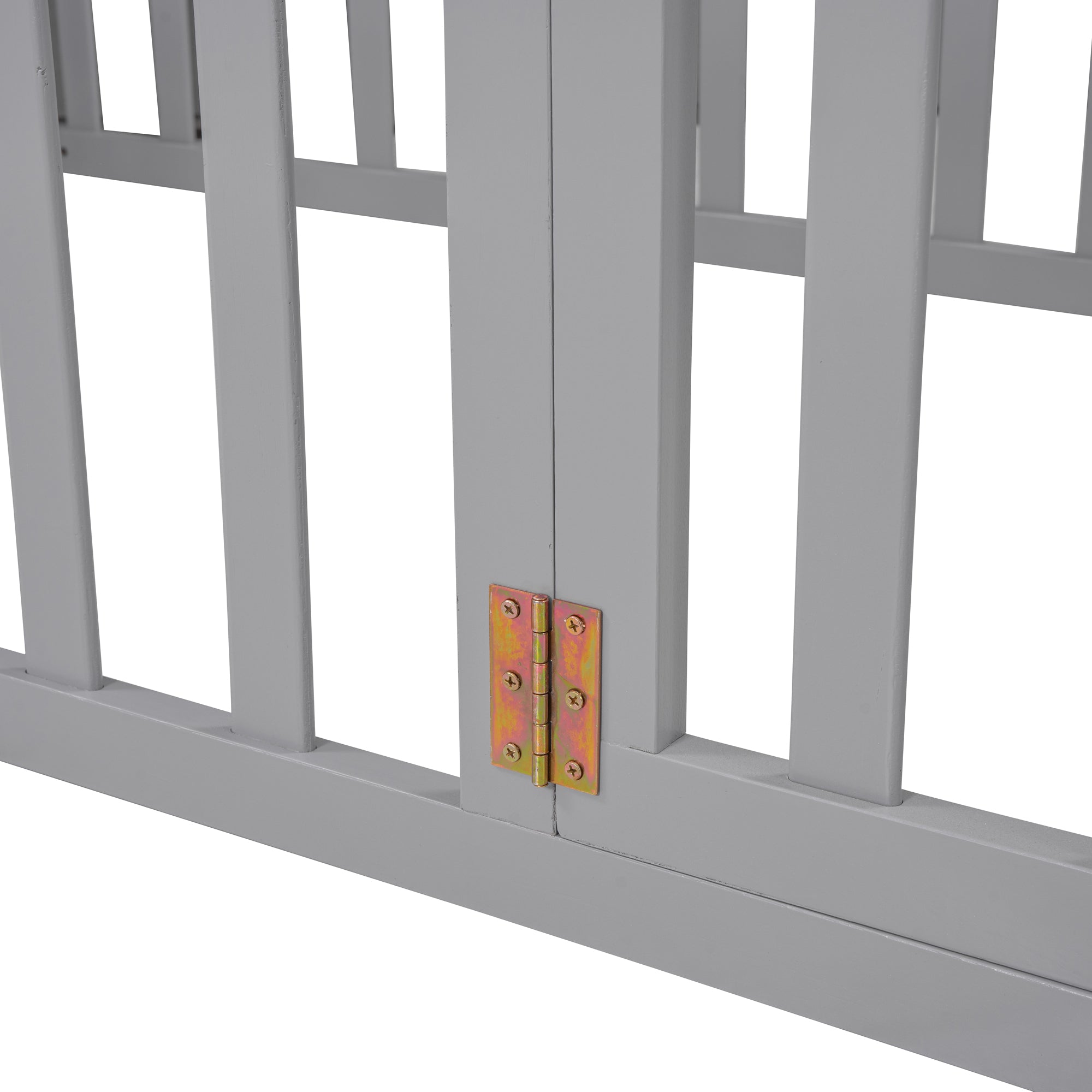 Twin Size Wood Daybed Frame with Fence Gray