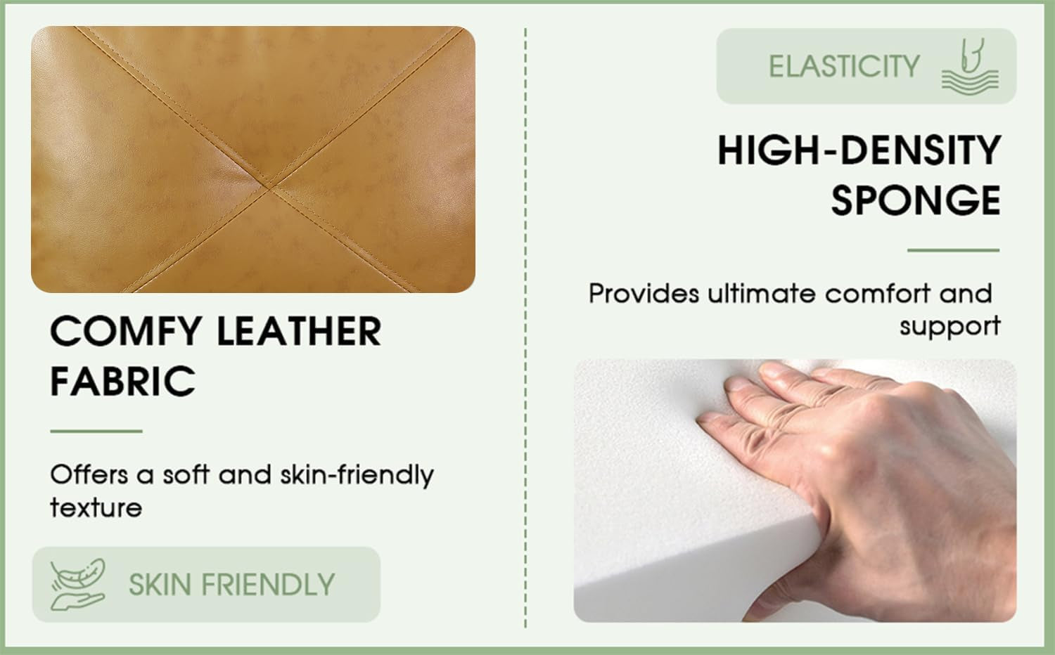 Leather Sectional  L Shape Sofa With Storage Ottoman - Ginger