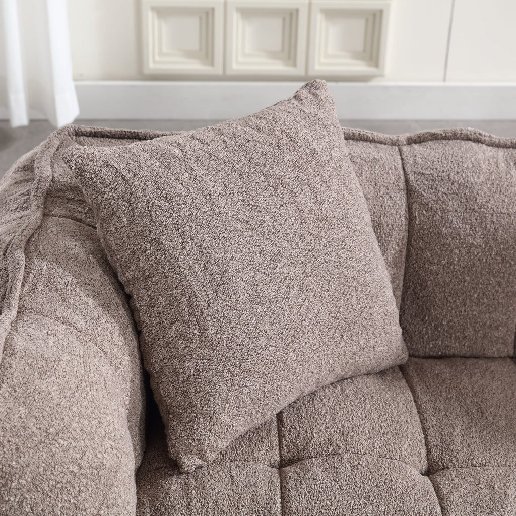 Cozy Beanbag Chair with High Resilience Foam Core in Gray