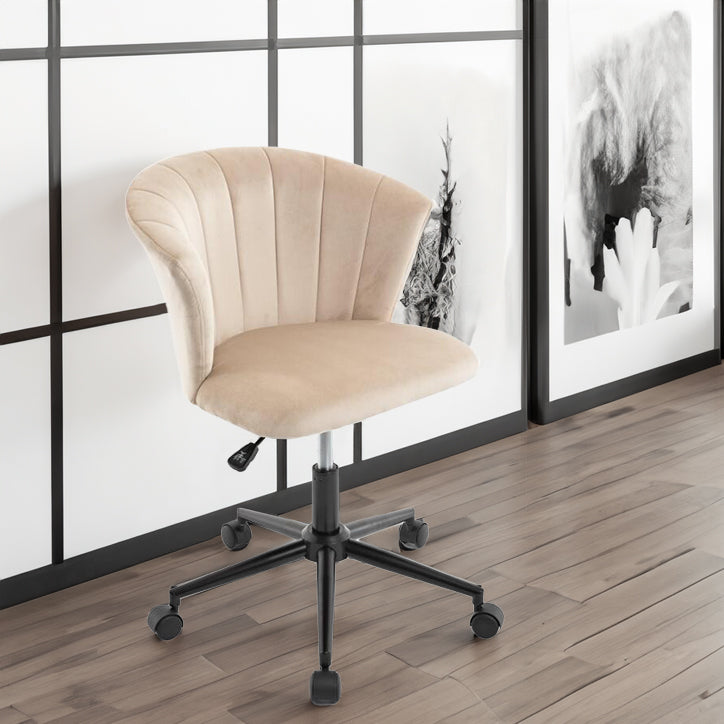 Velvet Fabric Swivel Flower Shape Office Chair