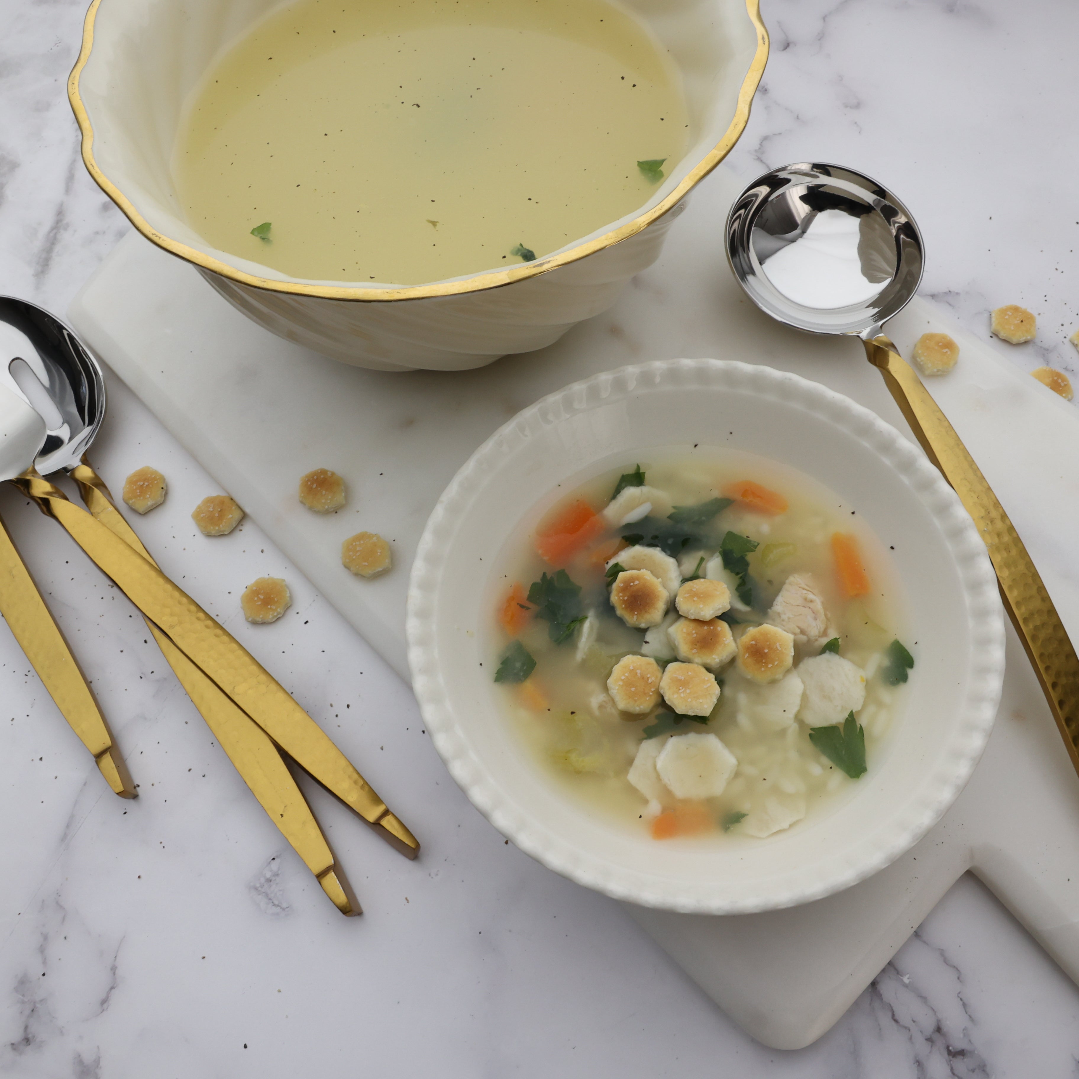 Handmade Twisted Urban Vintage Gold Hostess 4 pc. Set