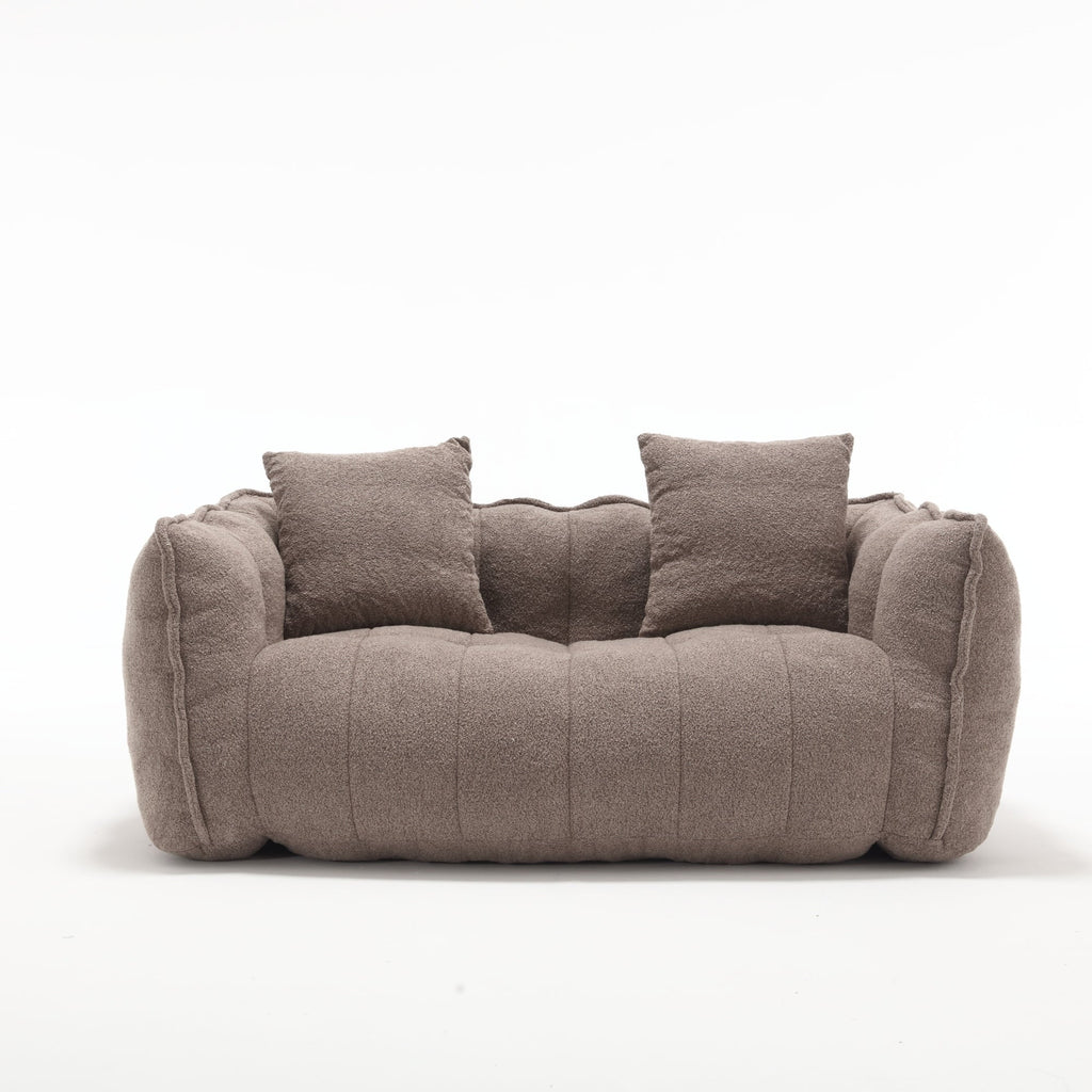 Cozy Beanbag Chair with High Resilience Foam Core in Gray