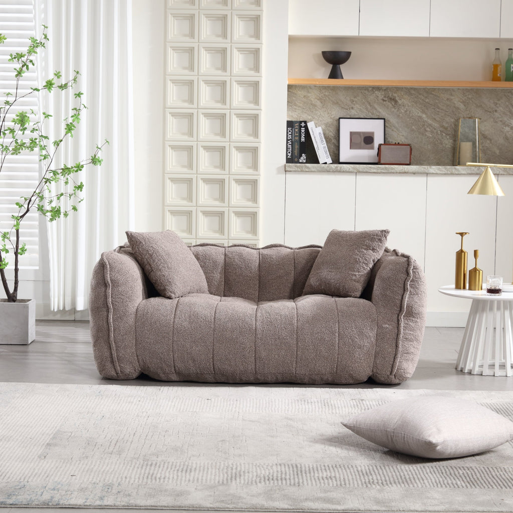 Cozy Beanbag Chair with High Resilience Foam Core in Gray