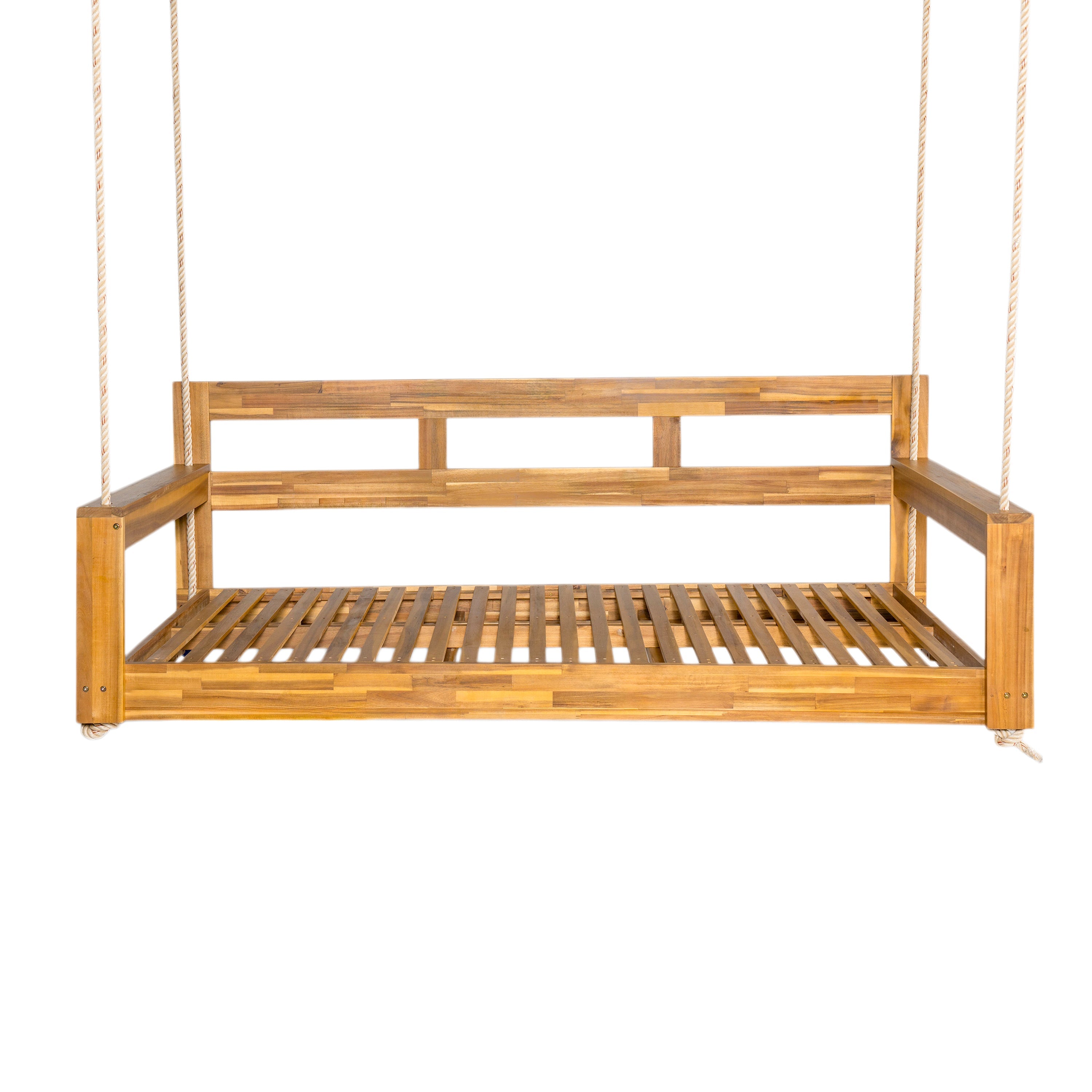 TOPMAX Patio Wooden Twin Size Porch Swing Daybed Frame