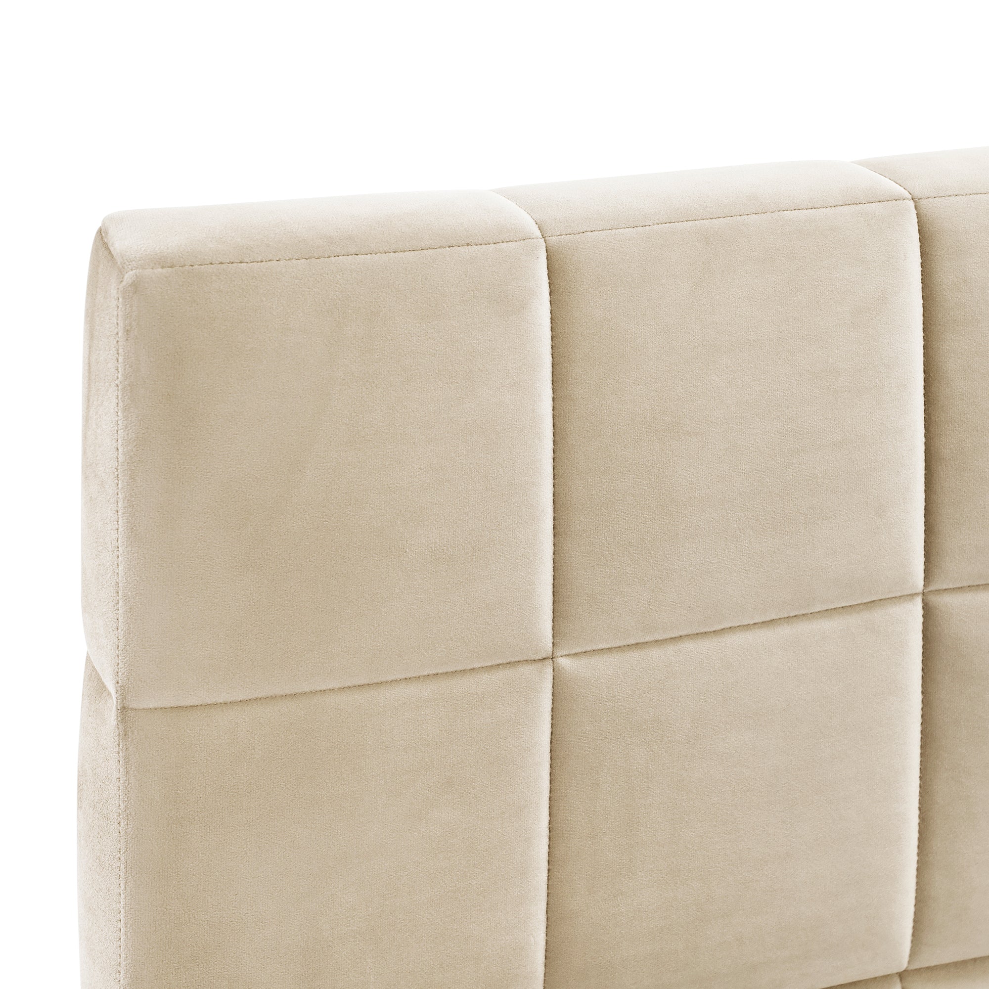 Full Size Beige Velvet Upholstered Daybed
