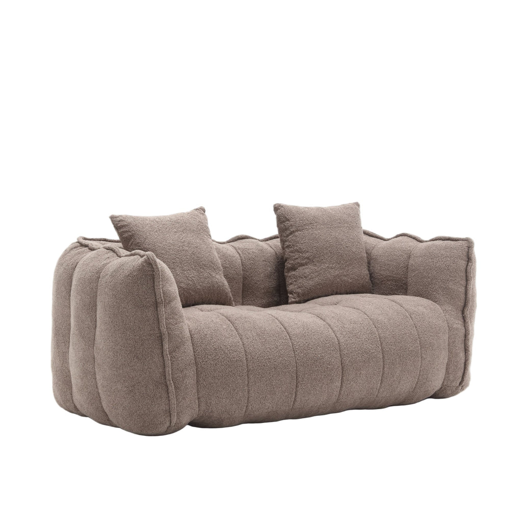 Cozy Beanbag Chair with High Resilience Foam Core in Gray