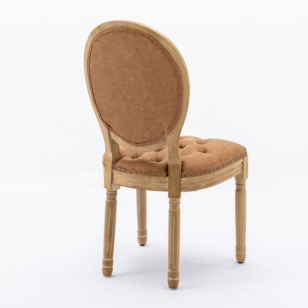 Set of 2 French Style Solid Wood Dining Chairs