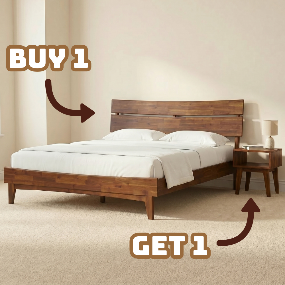 Acacia Solid Wood Bed Frame - Aurora Style for a Stylish Bedroom
