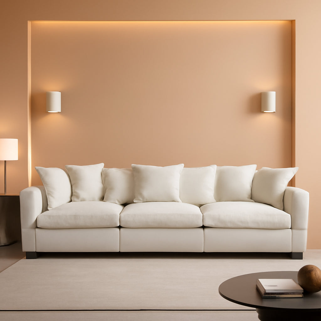 Cloud Sectional Sofa With Breathable Chenille Fabric - Beige