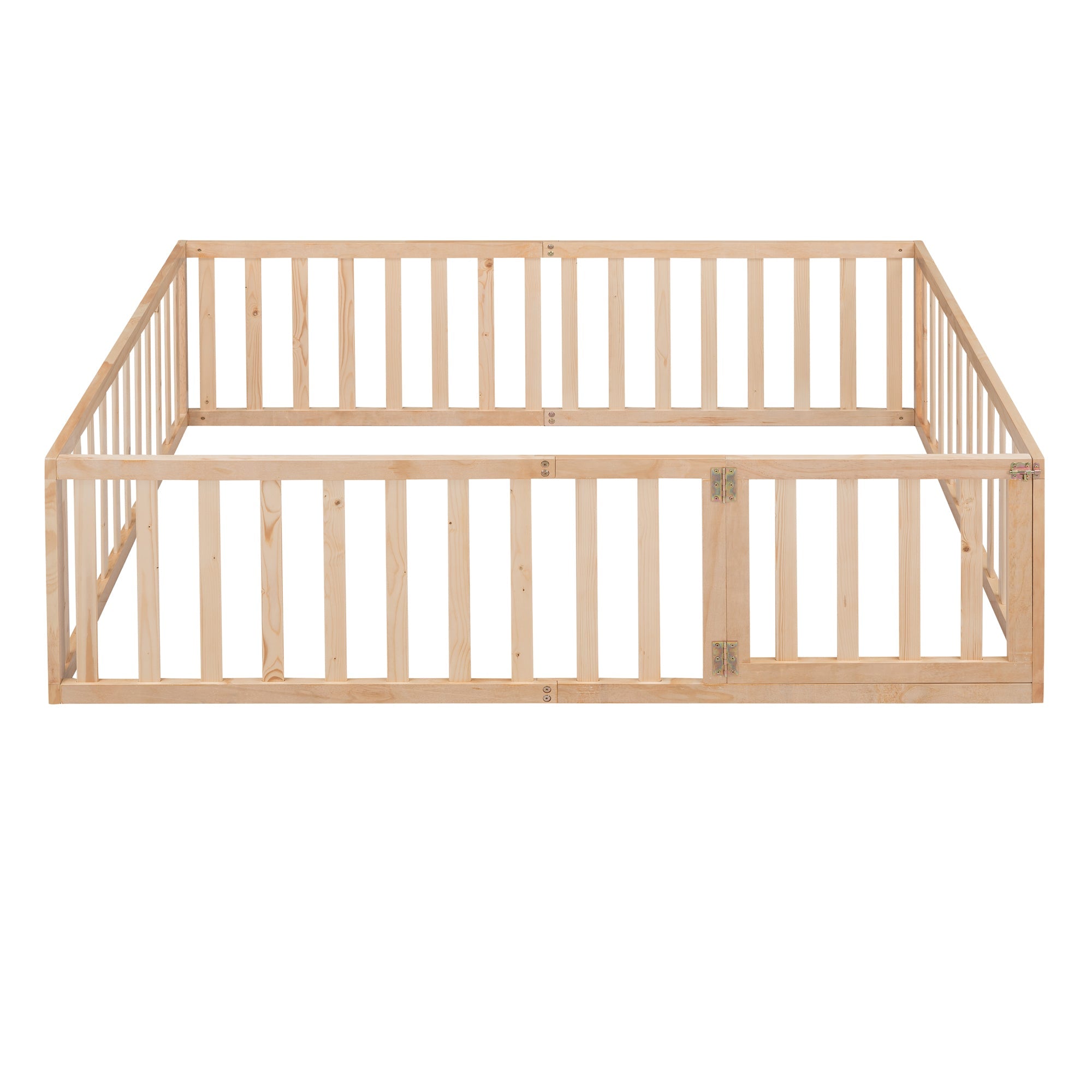 Full Size Wood Daybed Frame with Fence - Natural