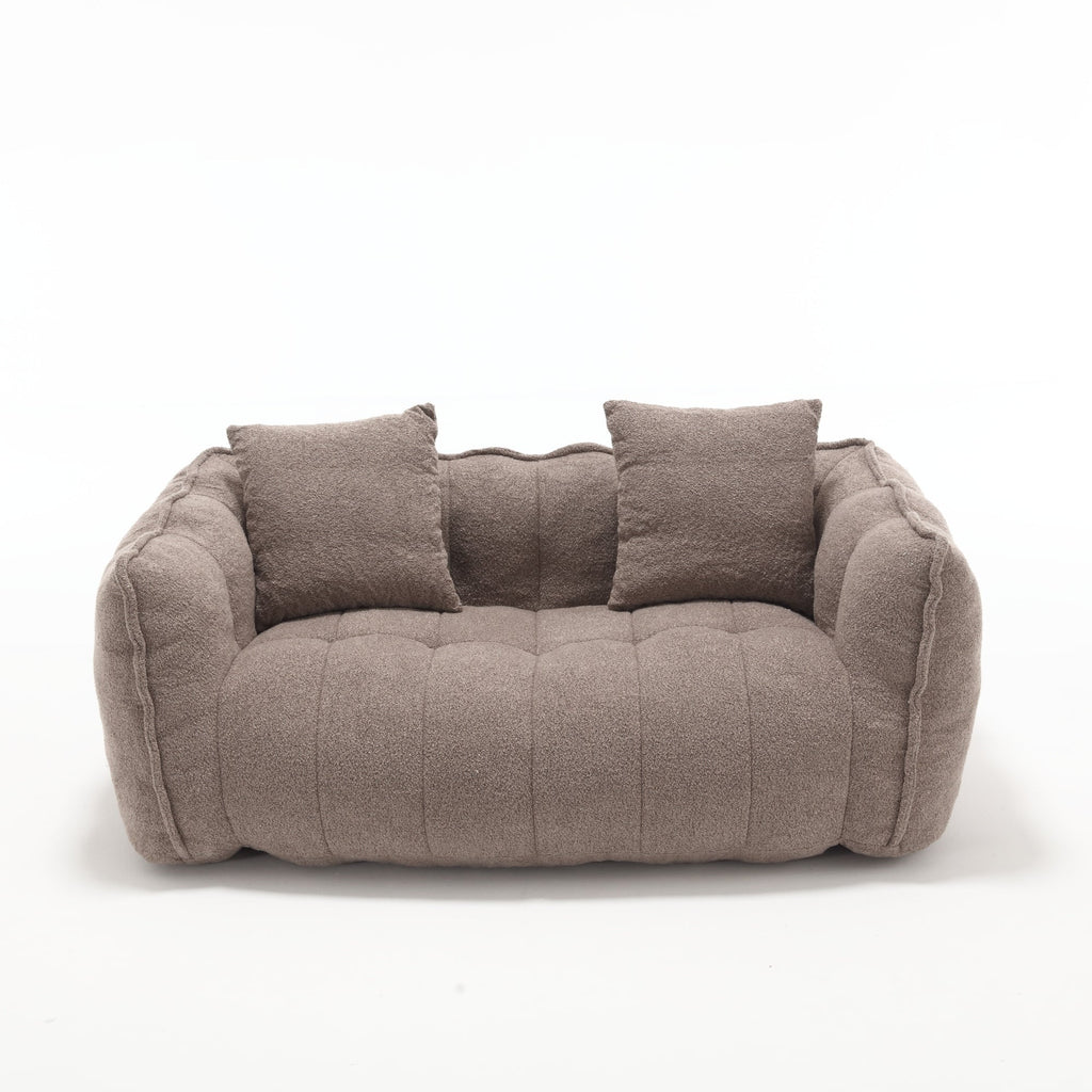 Cozy Beanbag Chair with High Resilience Foam Core in Gray