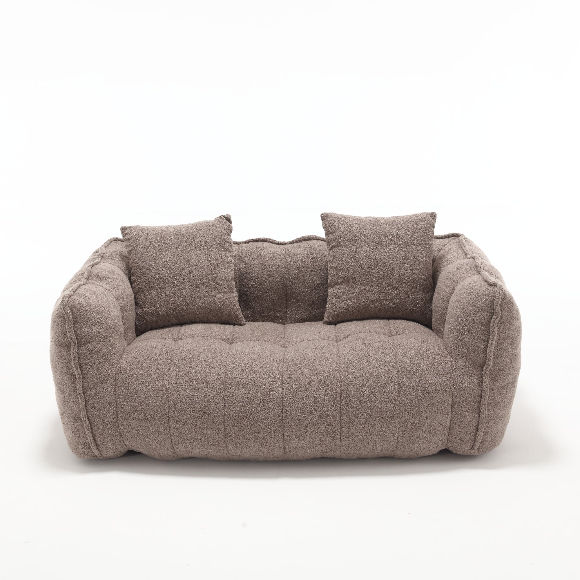 Cozy Beanbag Chair with High Resilience Foam Core in Gray