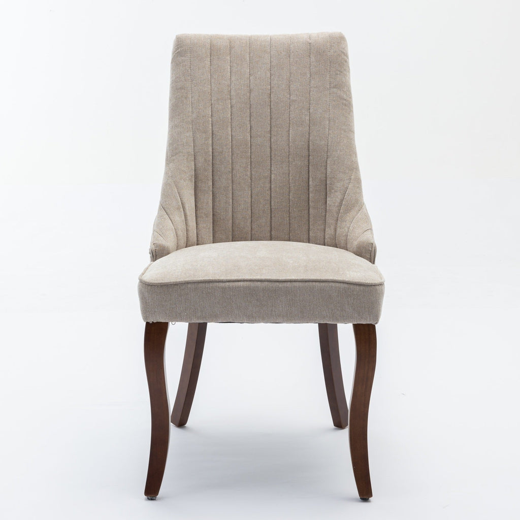Set of 2 Rayon Cloth Flocking Linen Dining Chairs