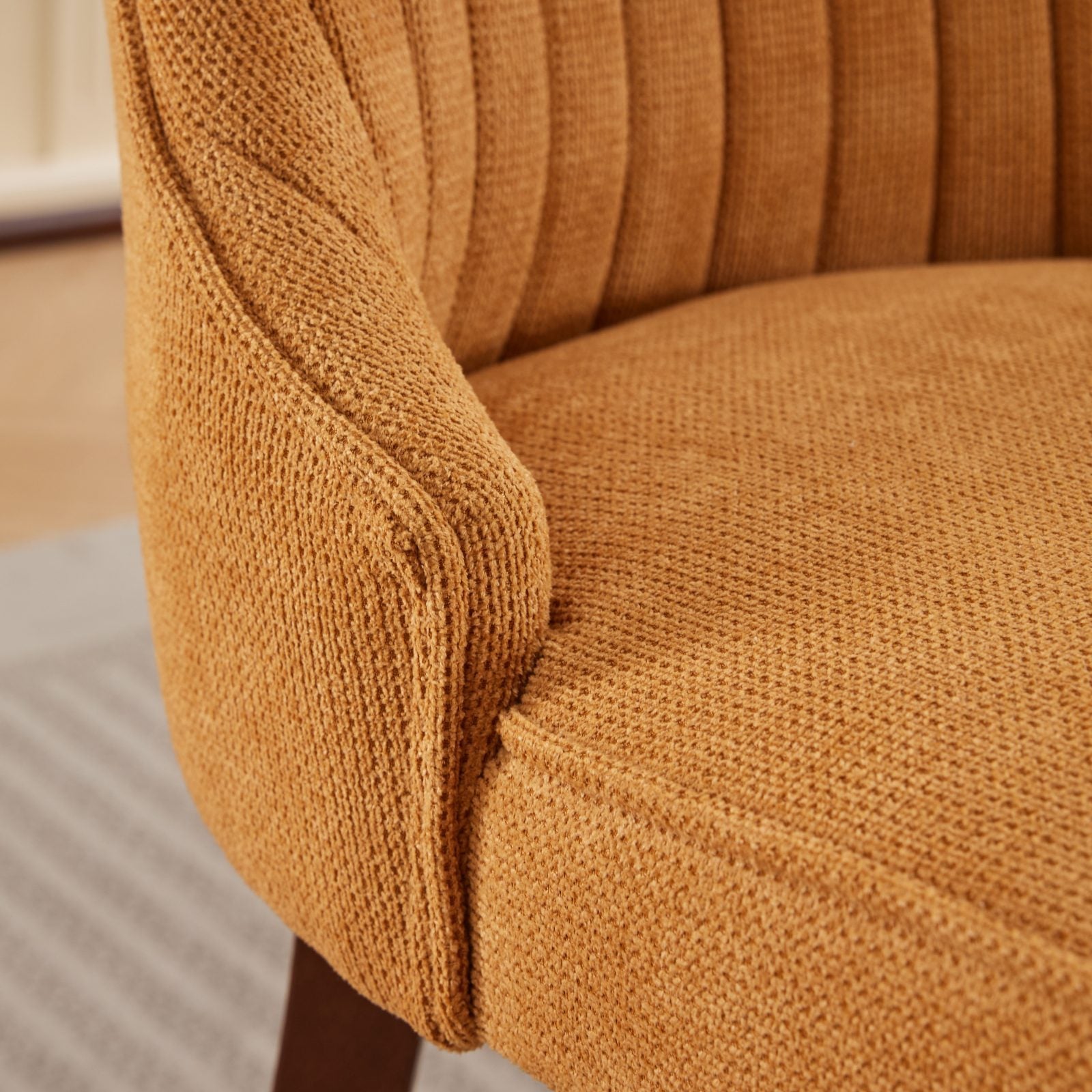 Set of 2 Rayon Cloth Flocking Linen Dining Chairs