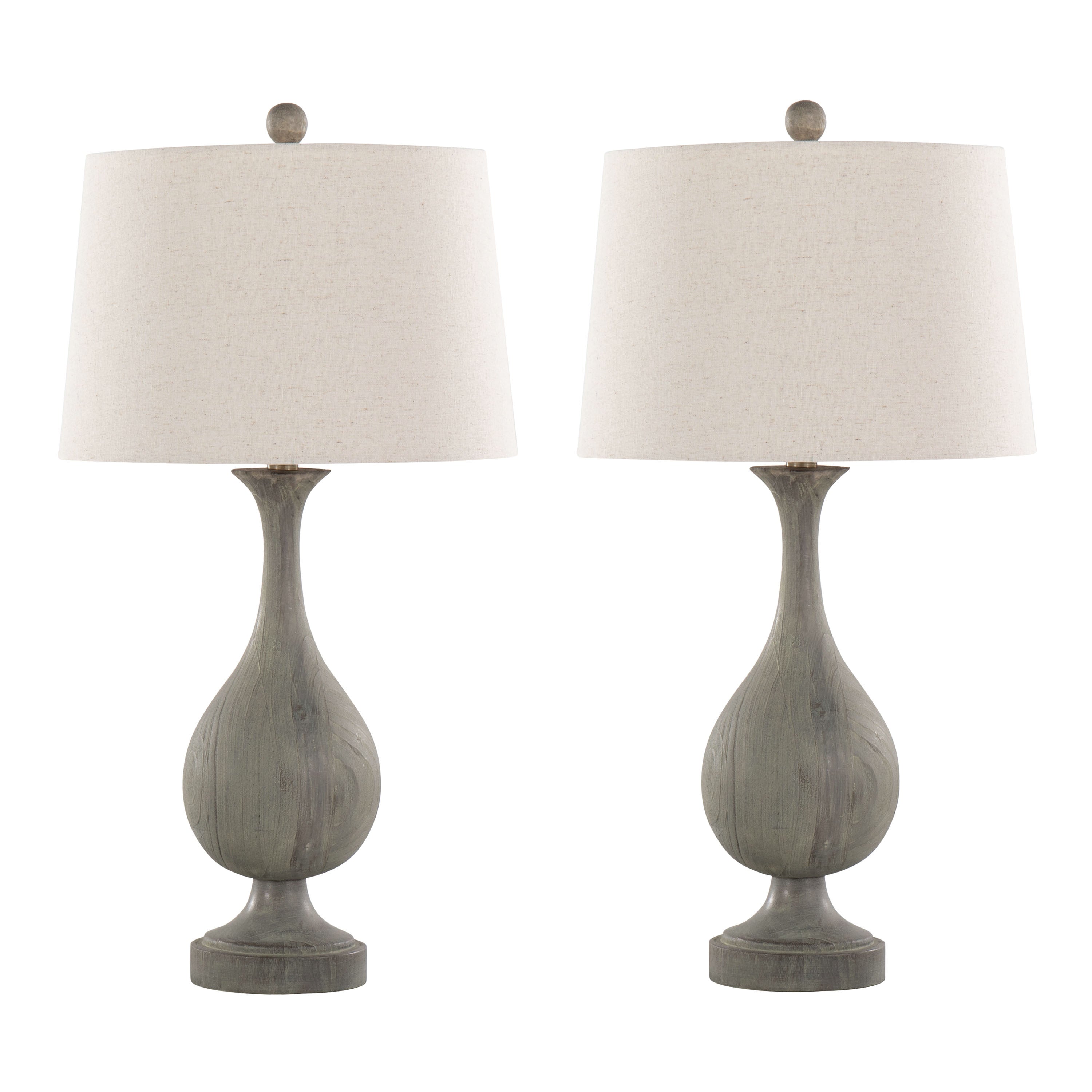 Cipolla Poly 2-Piece Farmhouse Polyresin Table Lamp Set