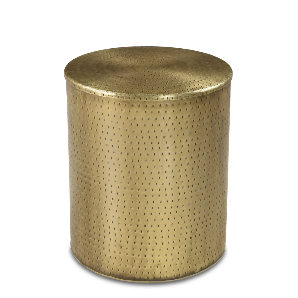 Alevi Drum End Table - Gold