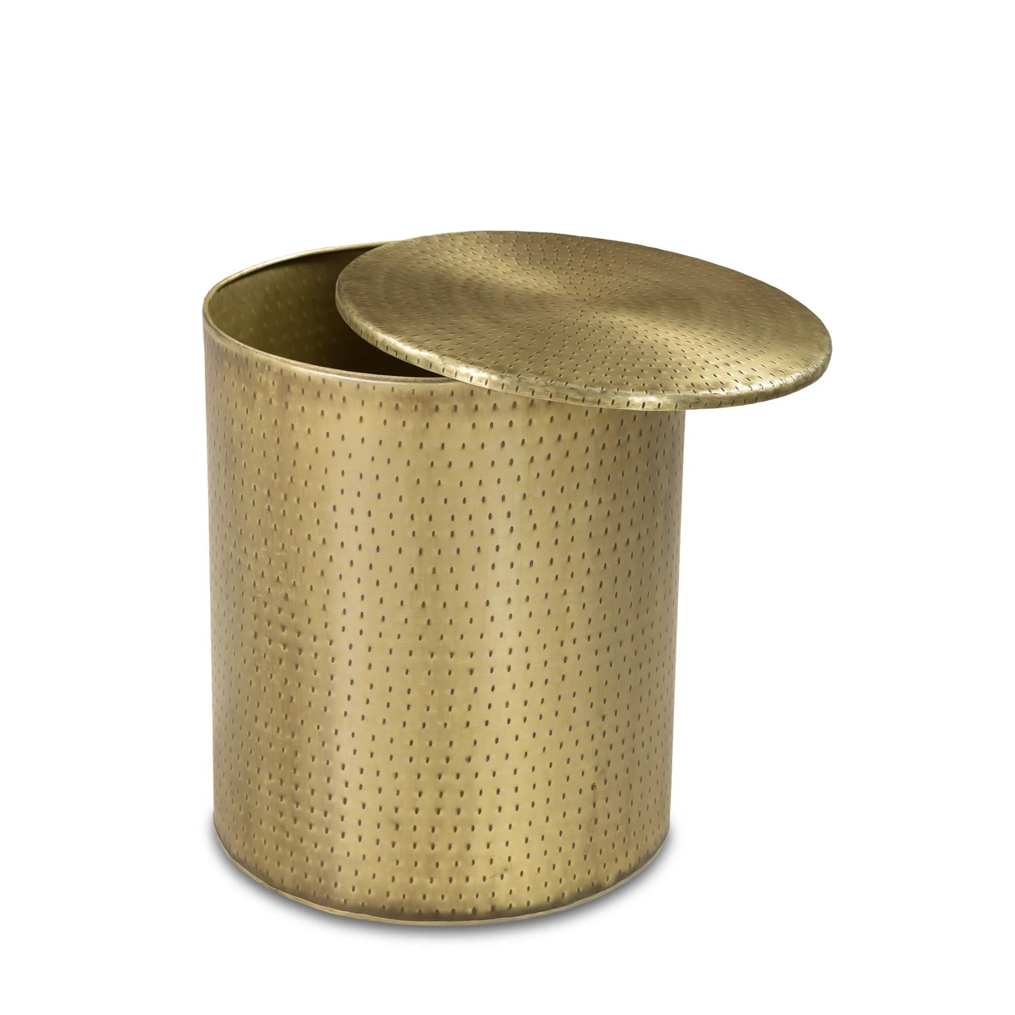 Alevi Drum End Table - Gold
