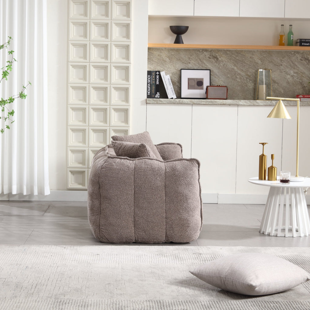Cozy Beanbag Chair with High Resilience Foam Core in Gray