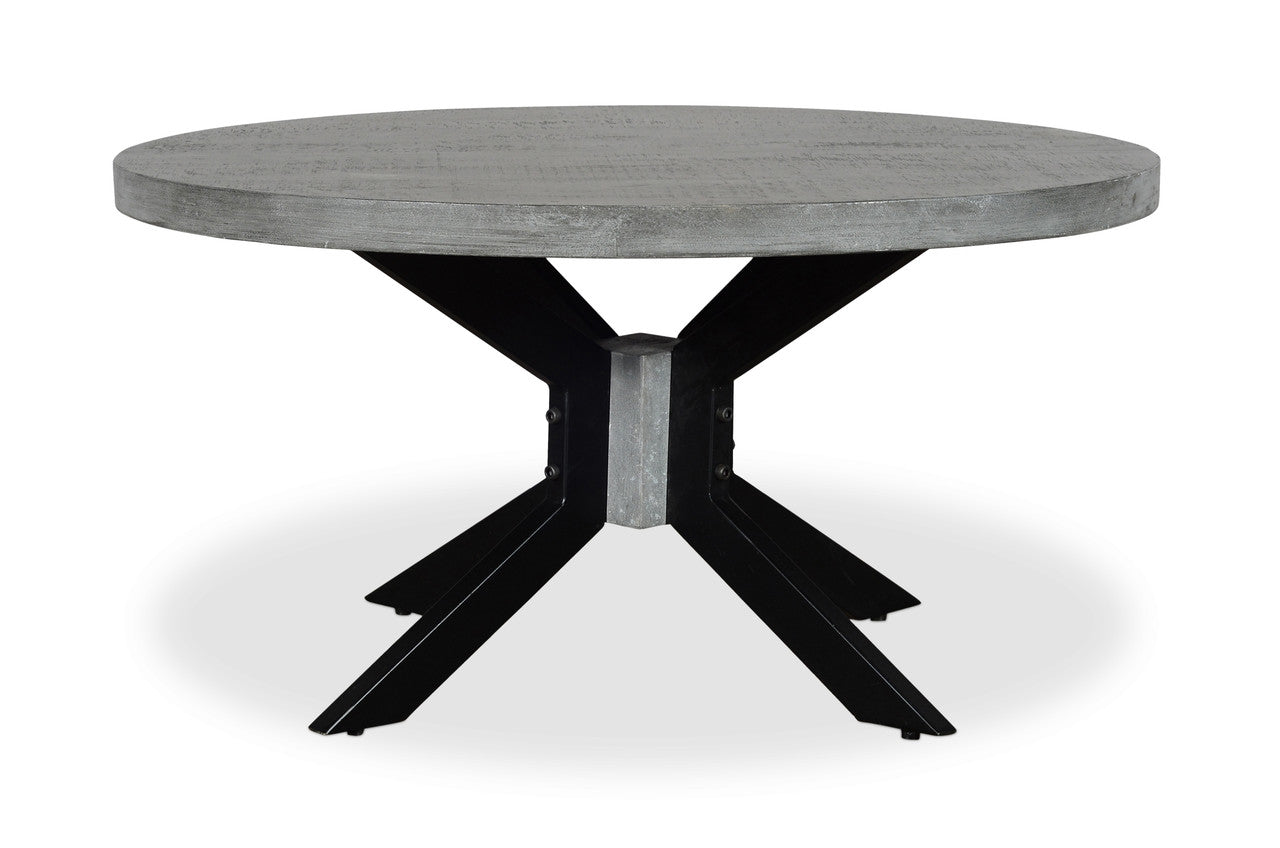 ROOT Gray Mango Wood Round Coffee Table
