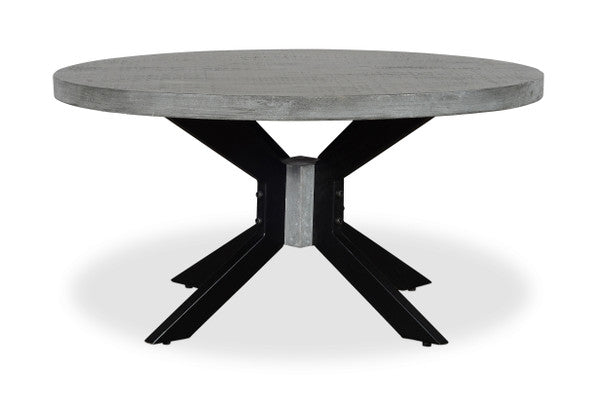 ROOT Gray Mango Wood Round Coffee Table