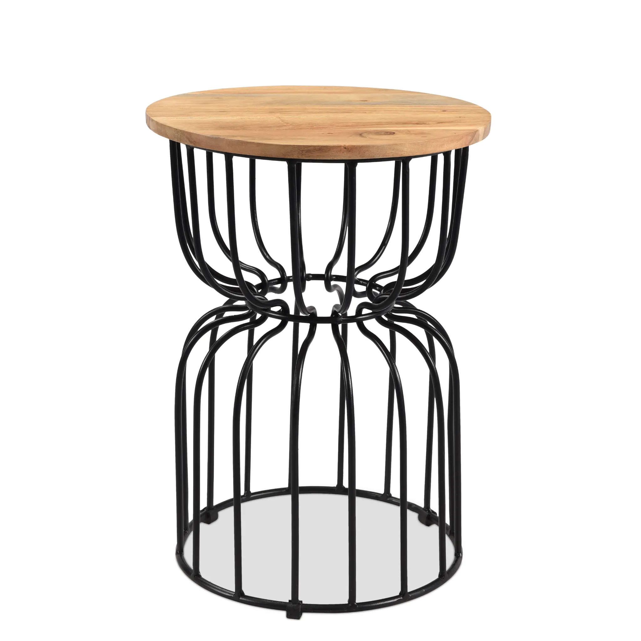 Roost End Table in Mango Wood and Iron