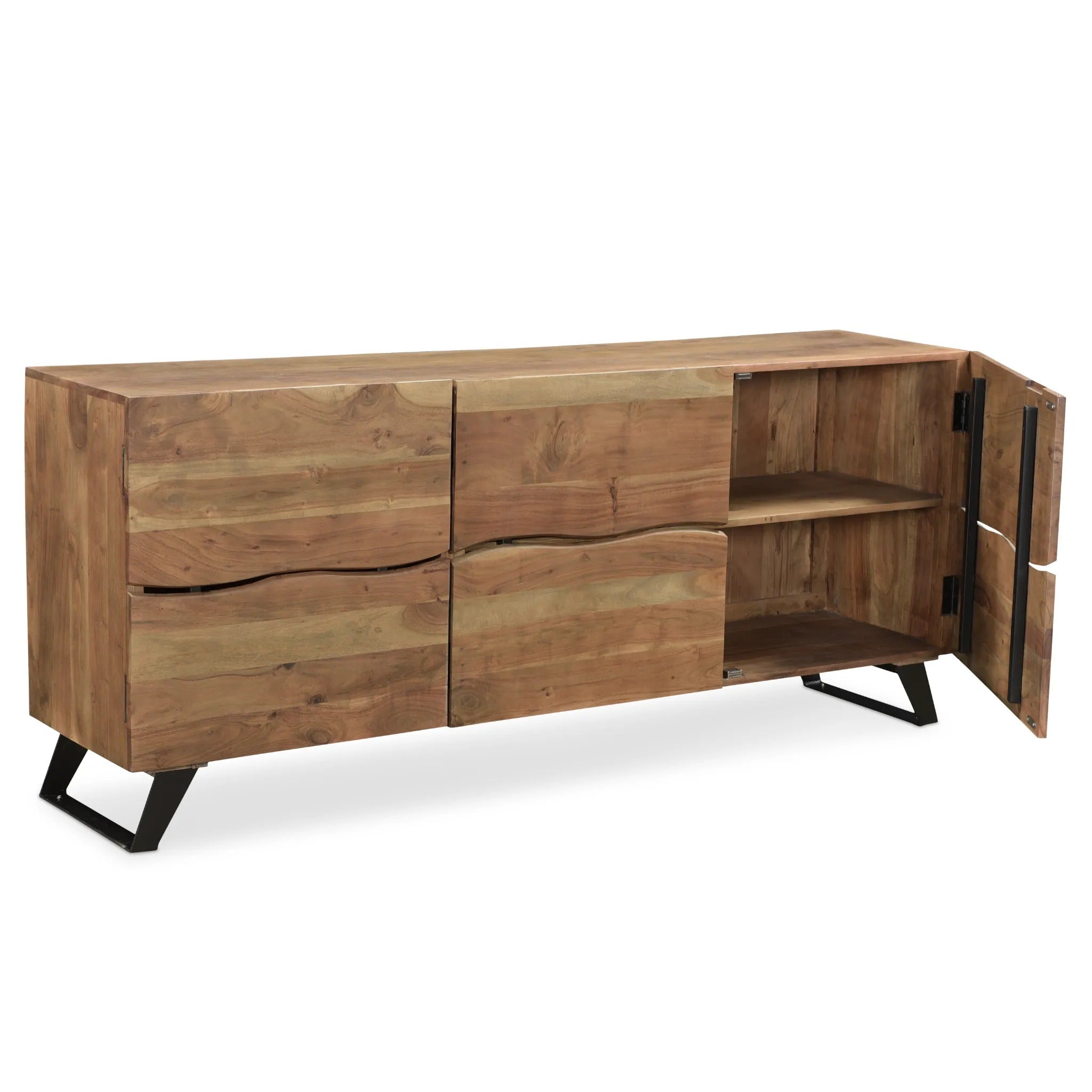 Light Acacia Live Edge Sideboard