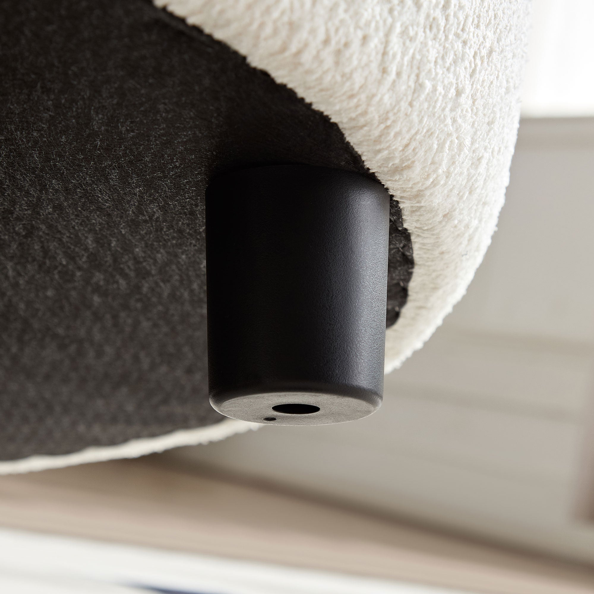 Modern Comfy Teddy Fabric Sofa Chair with Ottoman Foot Rest - Beige