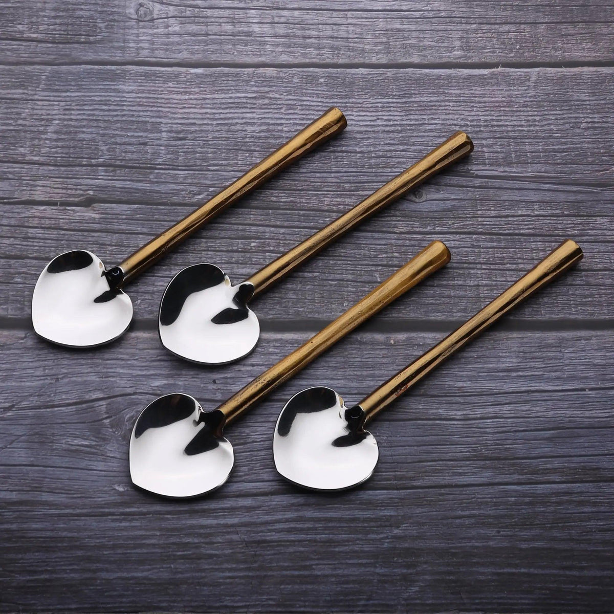 Camellia Vintage Gold Heart Spoon Set