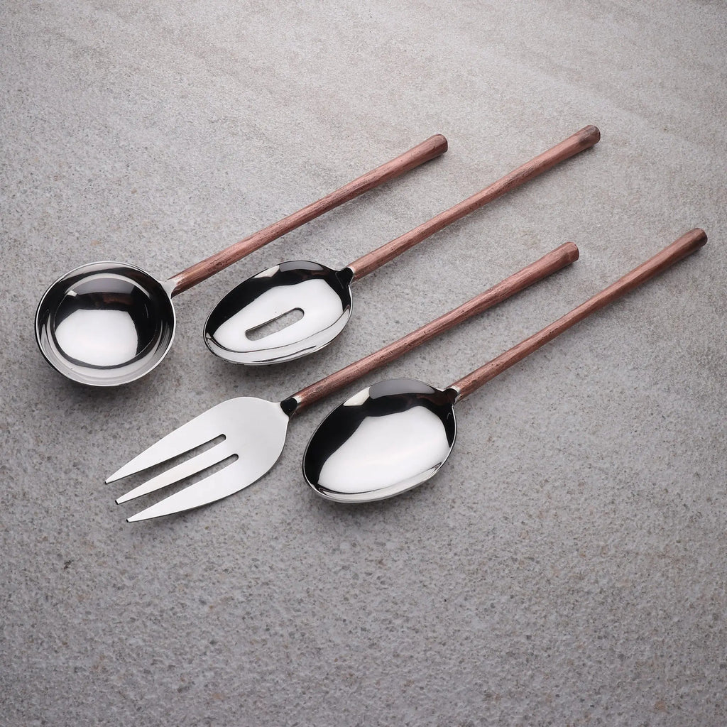 Camellia Vintage Copper Hostess Serving Set