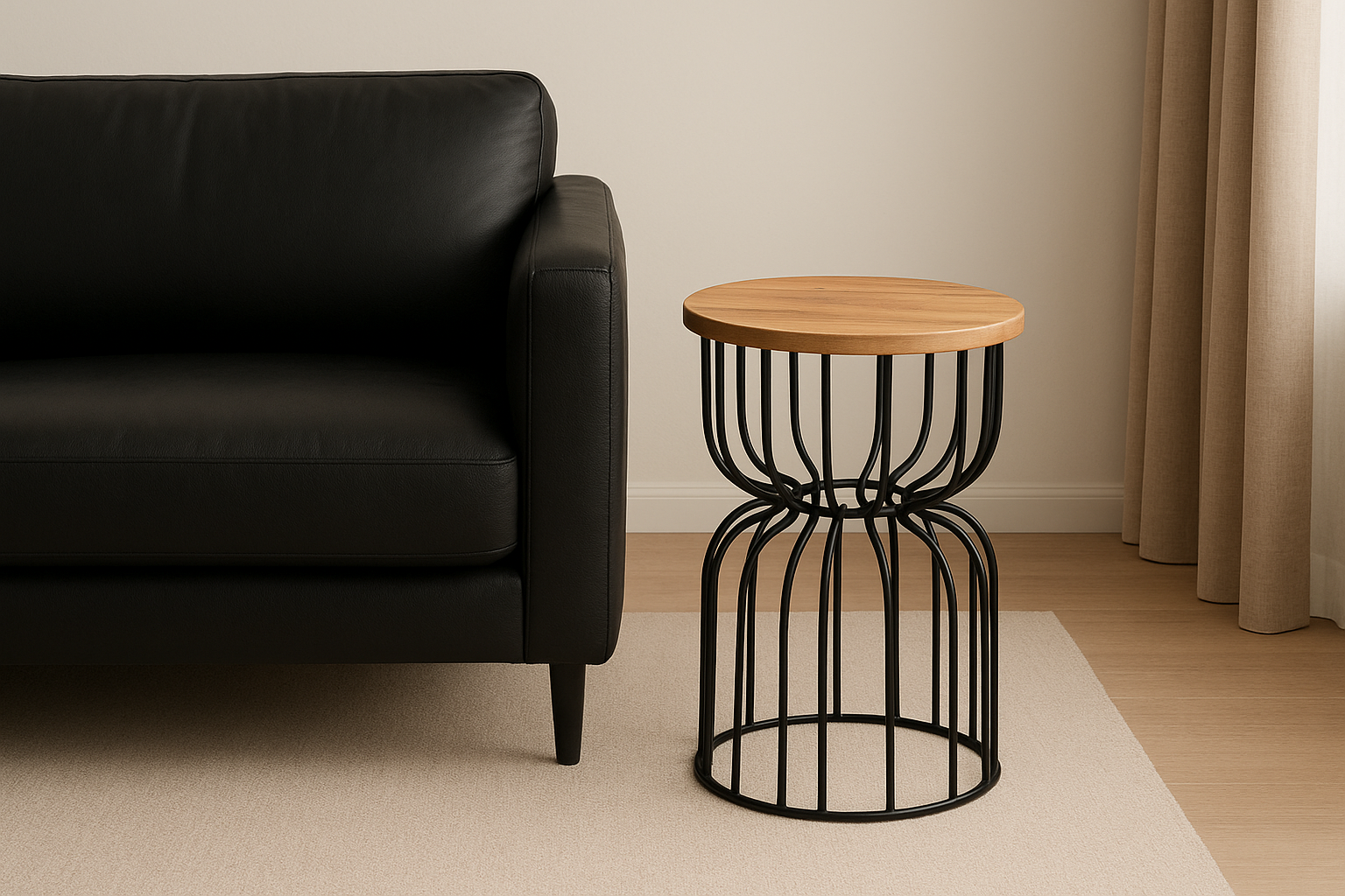 Roost End Table in Mango Wood and Iron