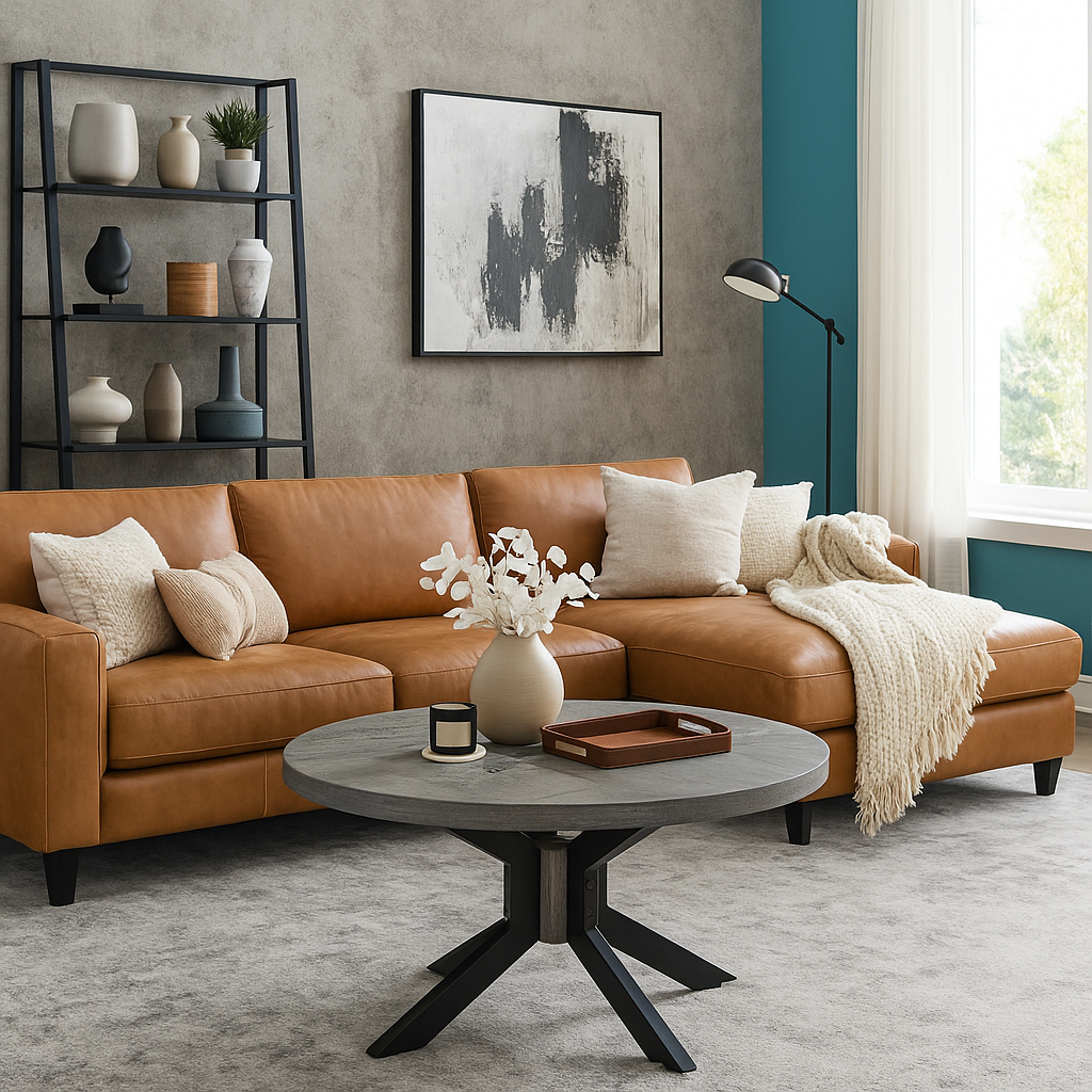 ROOT Gray Mango Wood Round Coffee Table