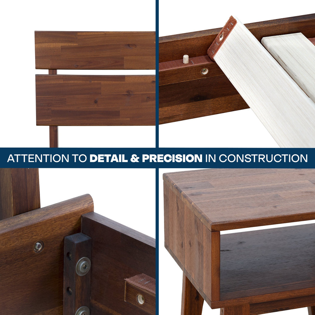 Acacia Solid Wood Bed Frame - Aurora Style for a Stylish Bedroom