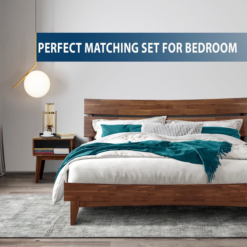 Acacia Solid Wood Bed Frame - Aurora Style for a Stylish Bedroom