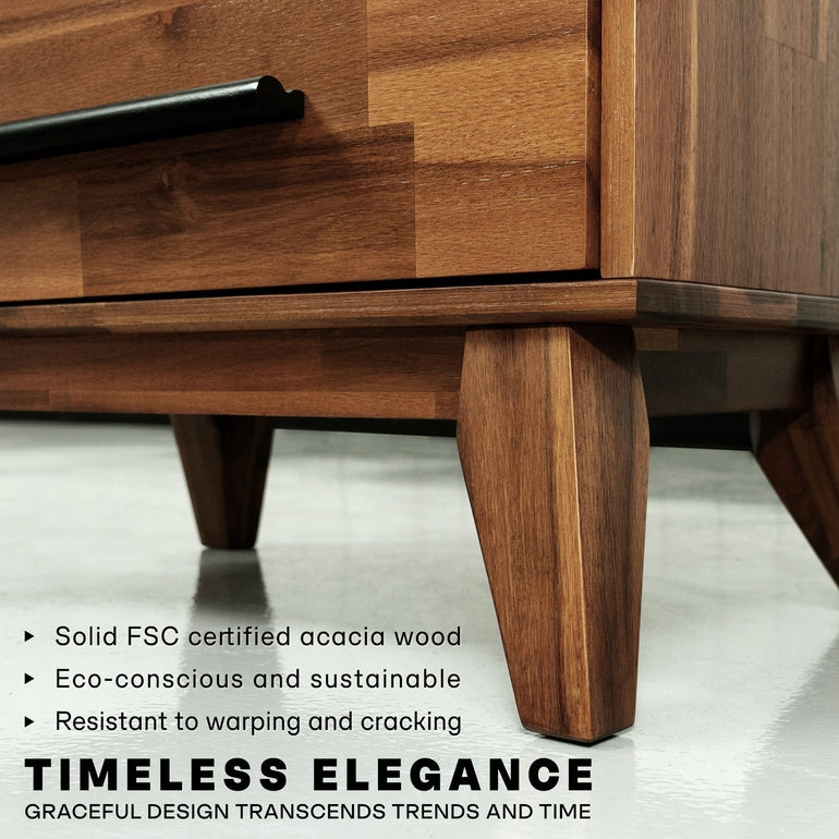 Acacia Linea Solid Wood Dresser for Timeless Elegance