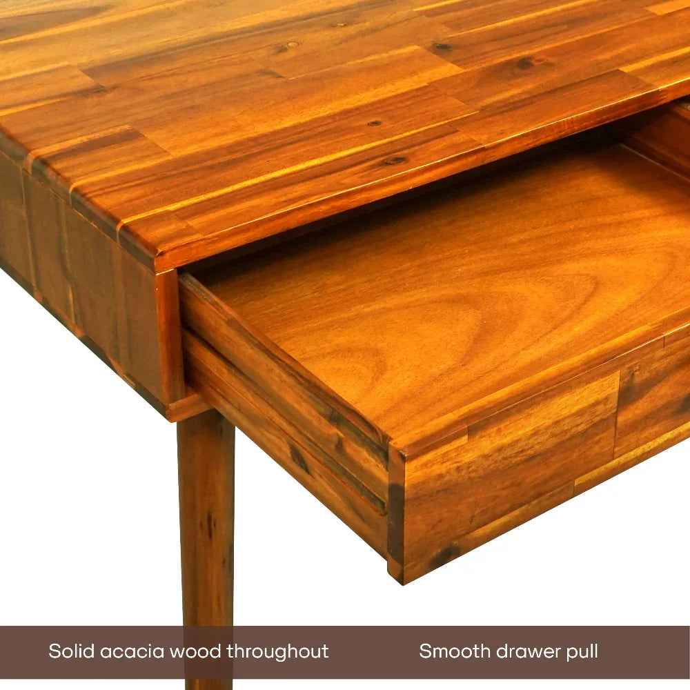 Lagom Solid Acacia Wood Desk with Drawers