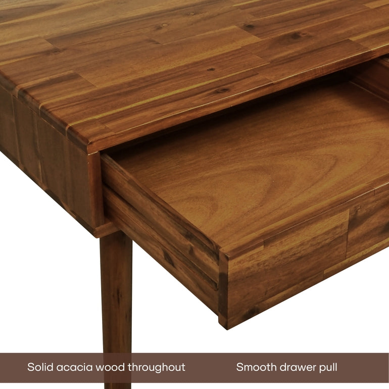 Lagom Solid Acacia Wood Desk with Drawers