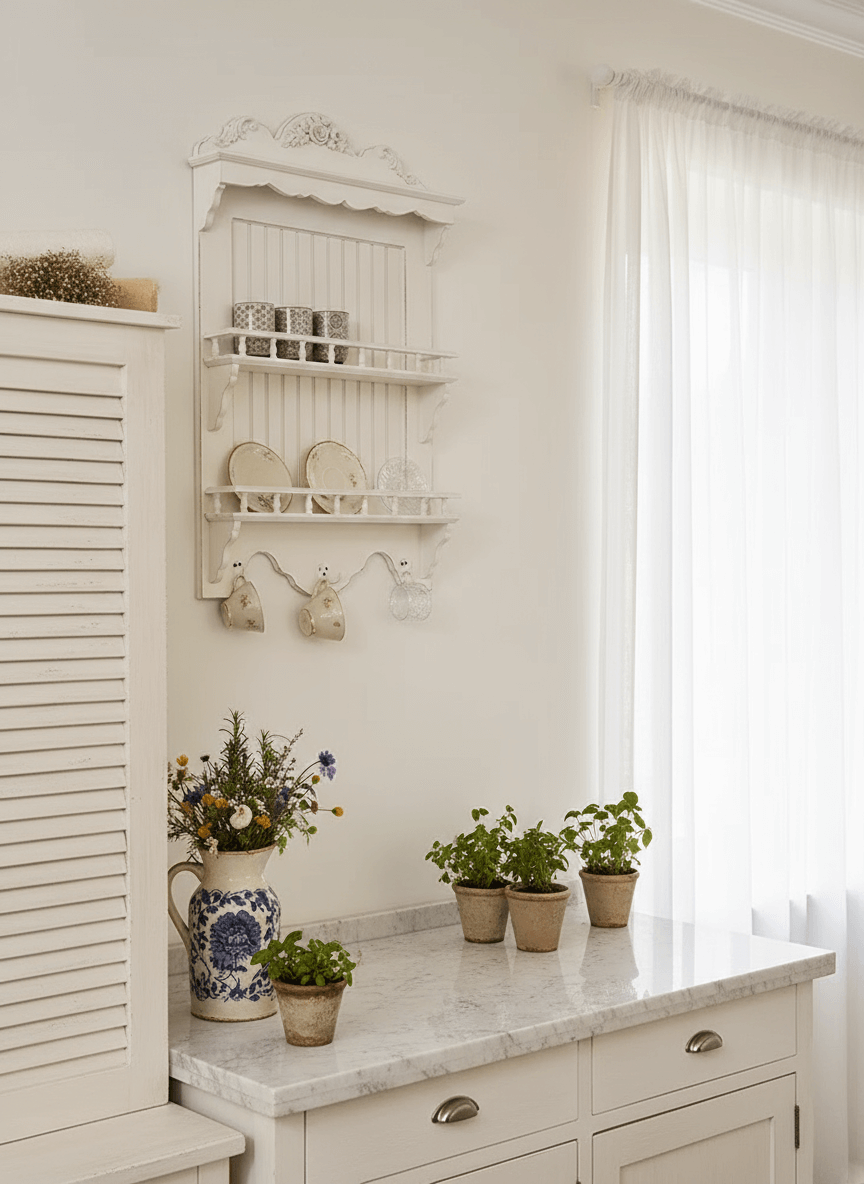 French Country Wall-Mounted Dish Rack