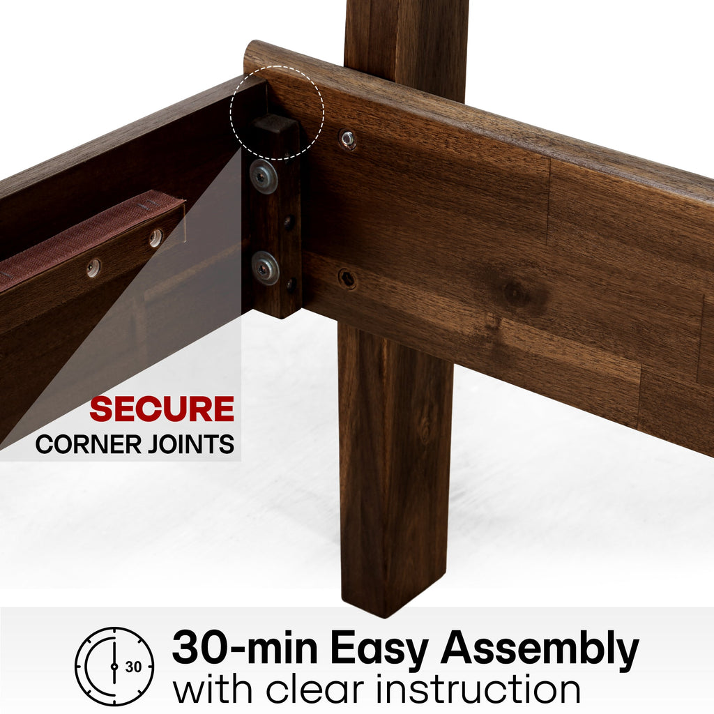 Acacia Solid Wood Bed Frame - Aurora Style for a Stylish Bedroom