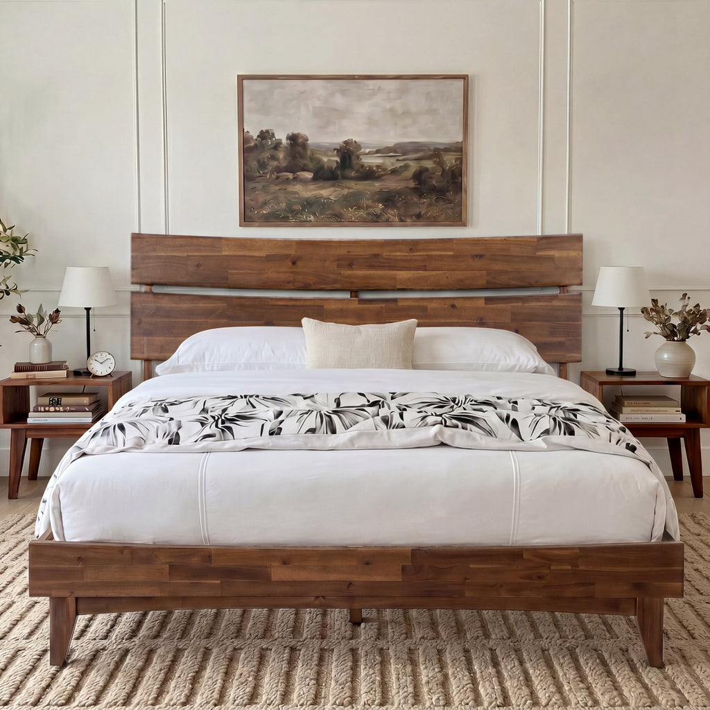 Acacia Solid Wood Bed Frame - Aurora Style for a Stylish Bedroom