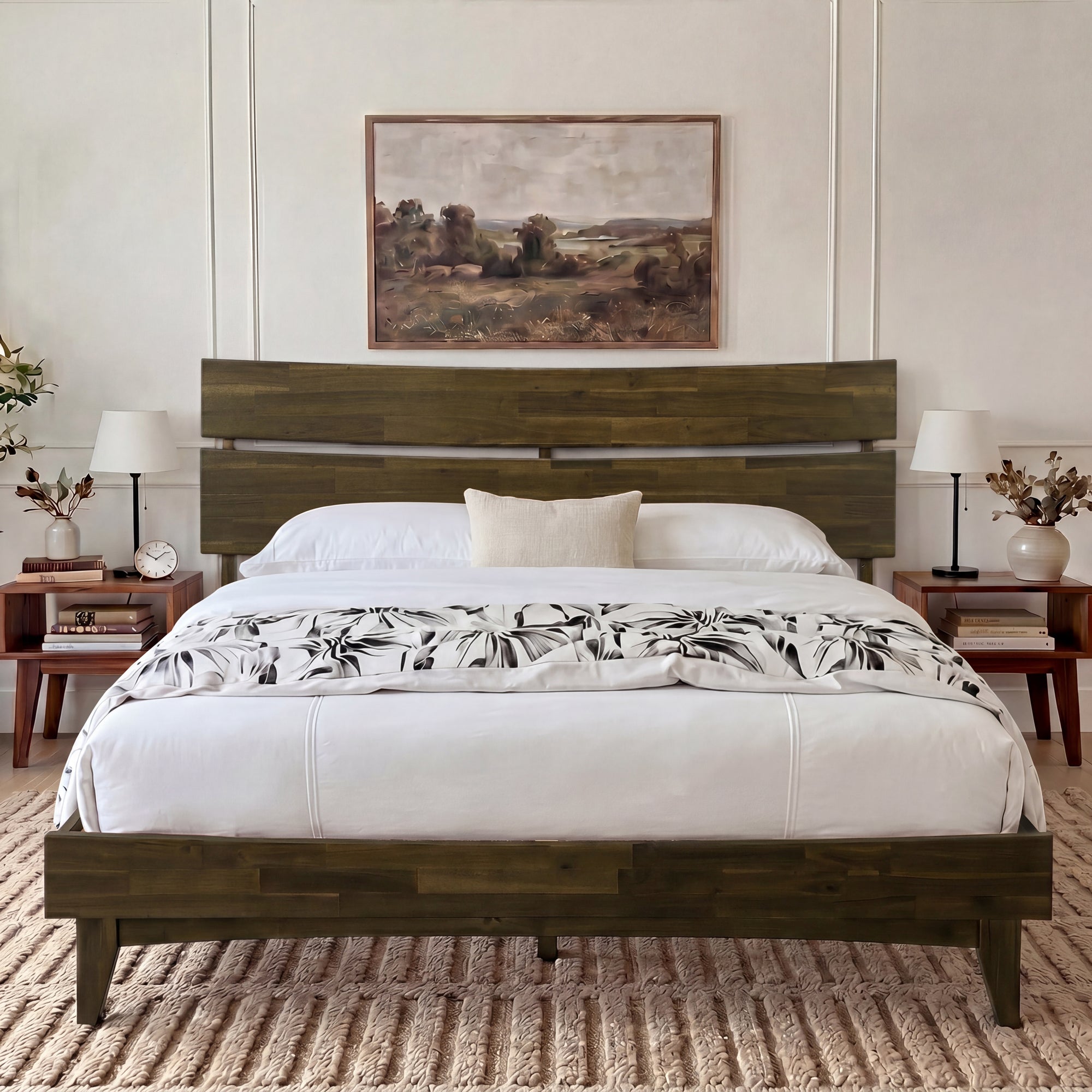 Acacia Solid Wood Bed Frame - Aurora Style for a Stylish Bedroom