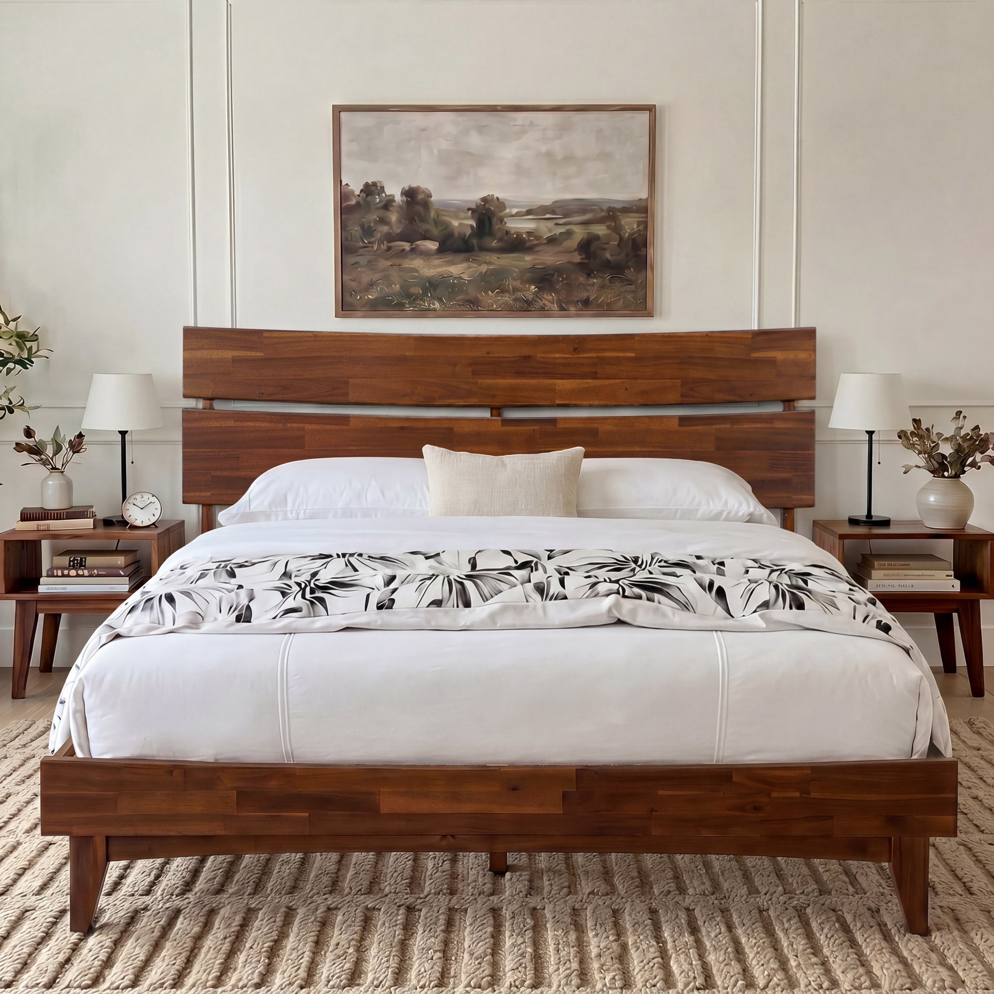 Acacia Solid Wood Bed Frame - Aurora Style for a Stylish Bedroom