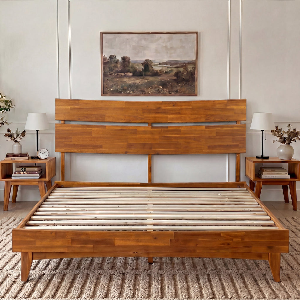 Acacia Solid Wood Bed Frame - Aurora Style for a Stylish Bedroom