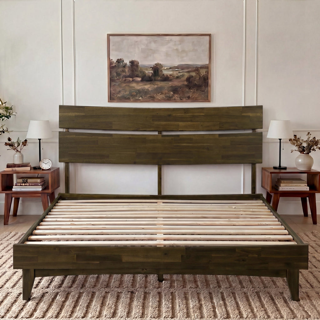 Acacia Solid Wood Bed Frame - Aurora Style for a Stylish Bedroom