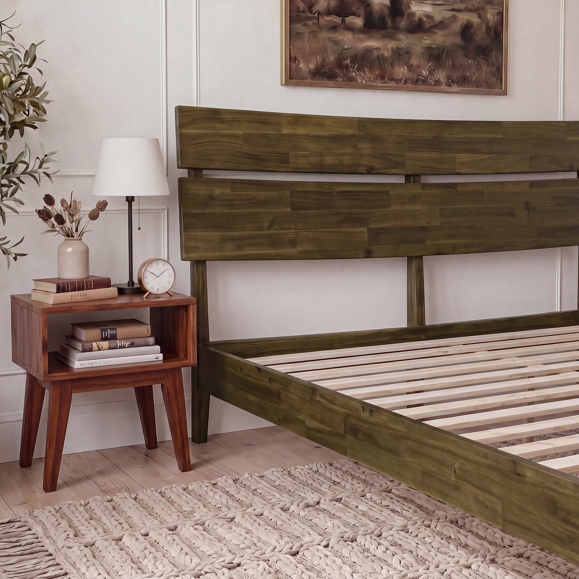 Acacia Solid Wood Bed Frame - Aurora Style for a Stylish Bedroom