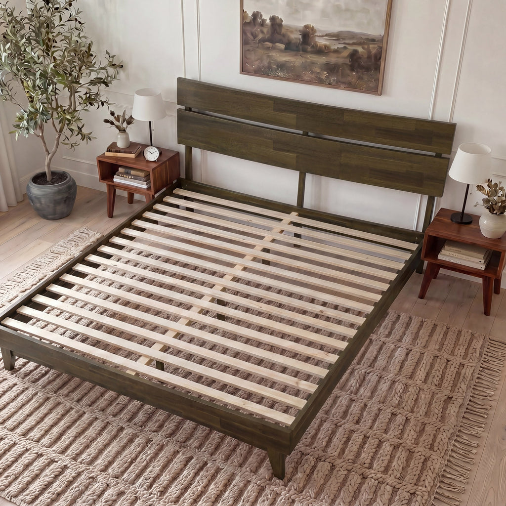 Acacia Solid Wood Bed Frame - Aurora Style for a Stylish Bedroom