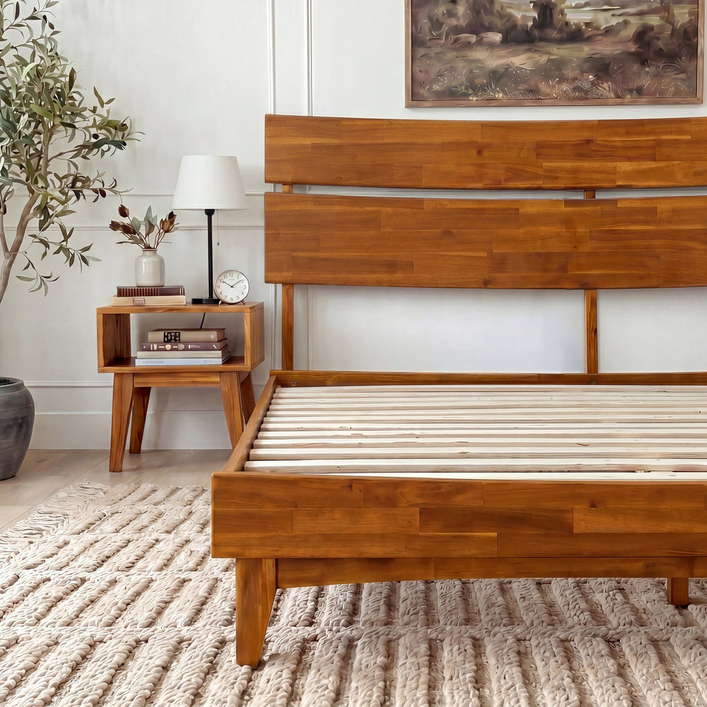 Acacia Solid Wood Bed Frame - Aurora Style for a Stylish Bedroom