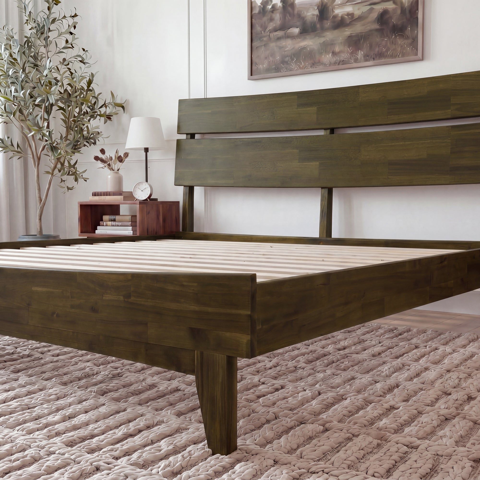 Acacia Solid Wood Bed Frame - Aurora Style for a Stylish Bedroom